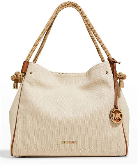 michael kors isla satchel denim|Isla Large Canvas Satchel .